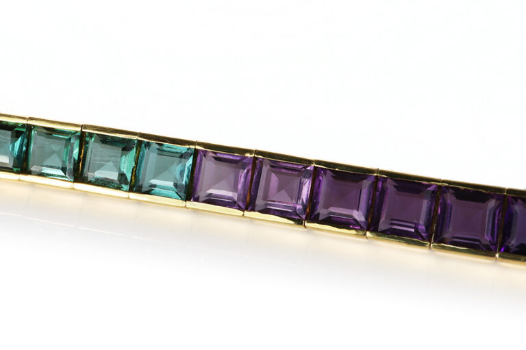 Collier "Regenbogen" Topas Turmalin Amethyst Citrin 46 ct 750 IGI [BRORS 20901]