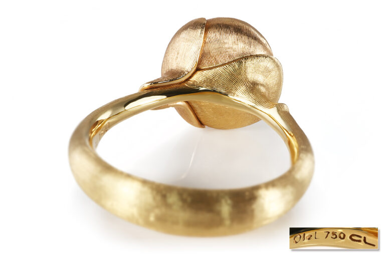 NEU Ring Ole Lynggaard Lotus No2 Rutilquarz Gelb / Rosegold Gr 51 [BRORS 20903]
