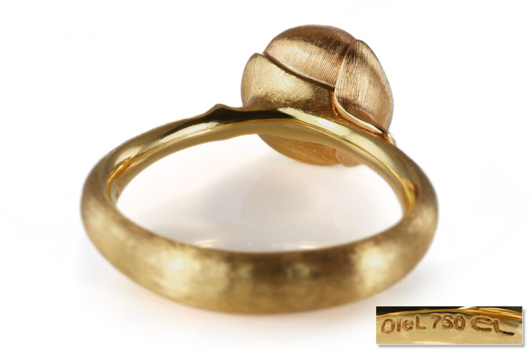 NEU Ring Ole Lynggaard Lotus No1 Mondstein Weiß Gr 52 [BRORS 20905]