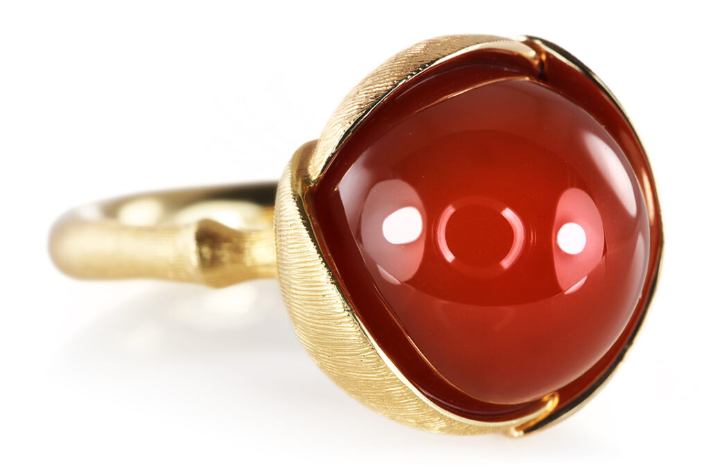 NEU Ring Ole Lynggaard Lotus No2 Karneol Gelb / Rosegold Gr 52 [BRORS 20910]