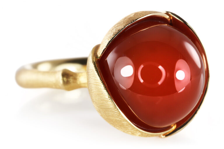 NEU Ring Ole Lynggaard Lotus No2 Karneol Gelb / Rosegold Gr 52 [BRORS 20910]