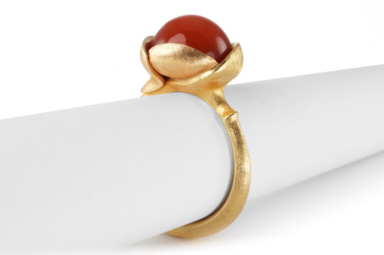 NEU Ring Ole Lynggaard Lotus No2 Karneol Gelb / Rosegold Gr 52 [BRORS 20910]