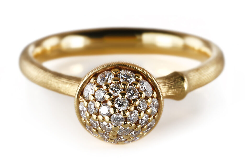 NEU Ring Ole Lynggaard Lotus Pavé SMALL 26 Brillanten Gr 53 [BRORS 20915]