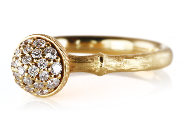 NEU Ring Ole Lynggaard Lotus Pavé SMALL 26 Brillanten Gr 53 [BRORS 20915]