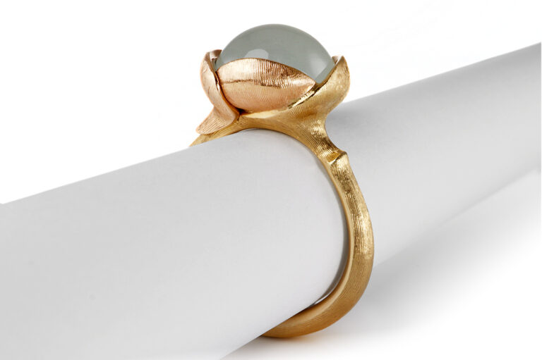 NEU Ring Ole Lynggaard Lotus No2 Aquamarin Gr 53 [BRORS 20917]