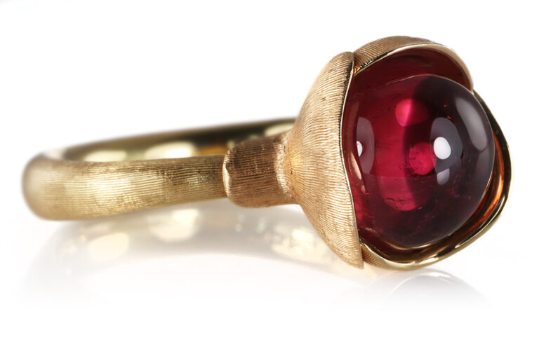 NEU Ring Ole Lynggaard Lotus No1 Turmalin / Rubelith Gr 54 [BRORS 20920]