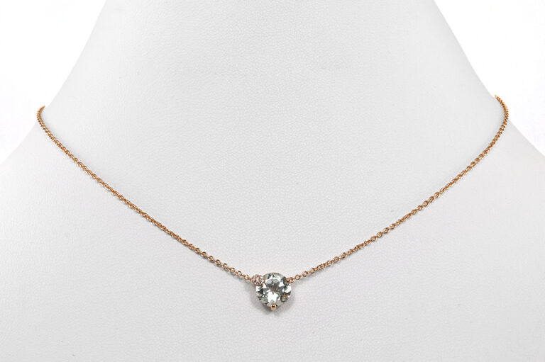 Collier Bucherer Peekaboo Prasiolith 10 Brillanten 750 Rosegold [BRORS 20925]