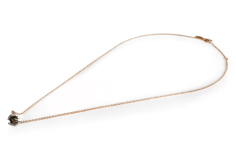 Collier Bucherer Peekaboo Prasiolith 10 Brillanten 750 Rosegold [BRORS 20925]