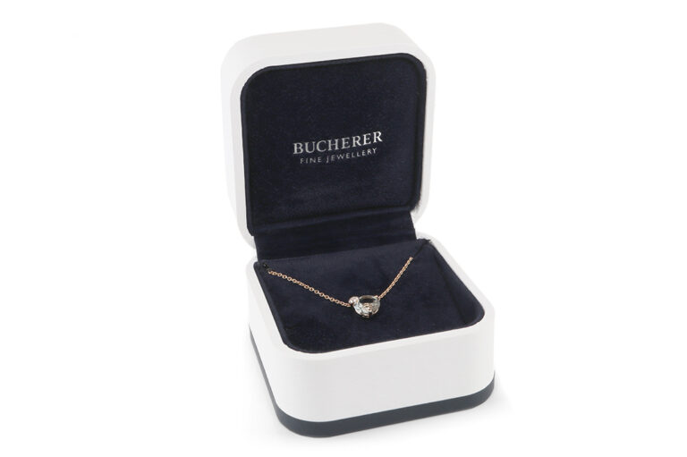 Collier Bucherer Peekaboo Prasiolith 10 Brillanten 750 Rosegold [BRORS 20925]
