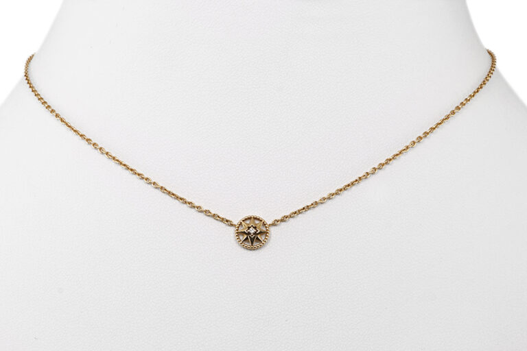 Collier Dior Rose des Vents 1 Brillant 750 Gelbgold [BRORS 20926]