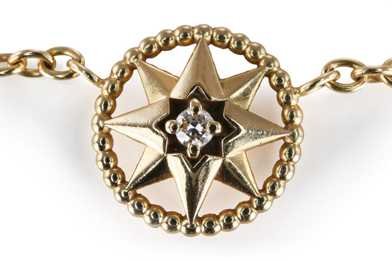 Collier Dior Rose des Vents 1 Brillant 750 Gelbgold [BRORS 20926]
