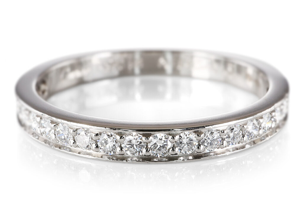 Cartier Halb Memoryring 21 Brill ca 0,44 ct TW/VS 950 Platin Gr 58 [BRORS 20930]
