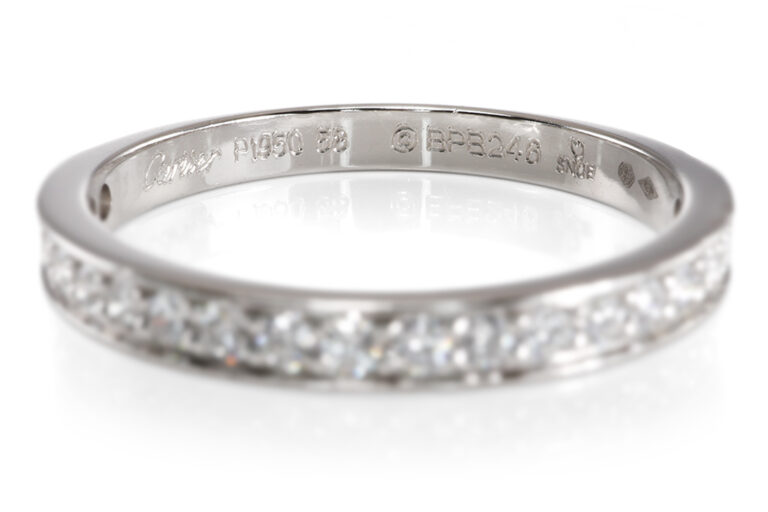 Cartier Halb Memoryring 21 Brill ca 0,44 ct TW/VS 950 Platin Gr 58 [BRORS 20930]