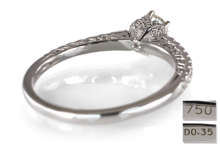 Ring 1 Brillant 0,56 ct H/VS2 + 40 Brillanten 750 Gold DPL Gr 54 [BRORS 20932]