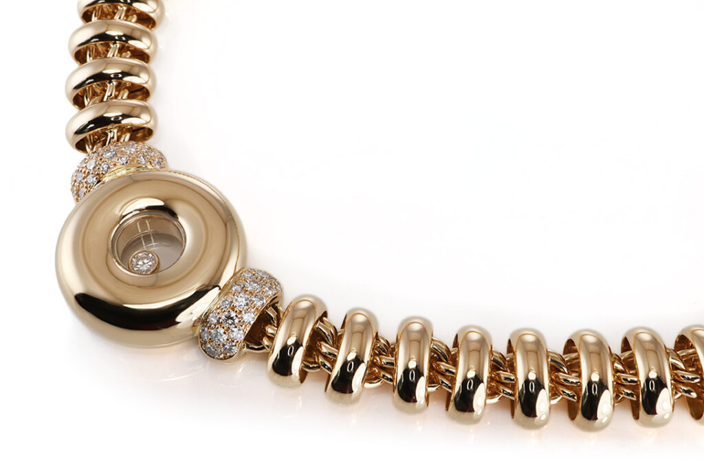 Chopard vintage Collier Happy Diamond 39 Brillanten 750 Gelbgold [BRORS 20934]