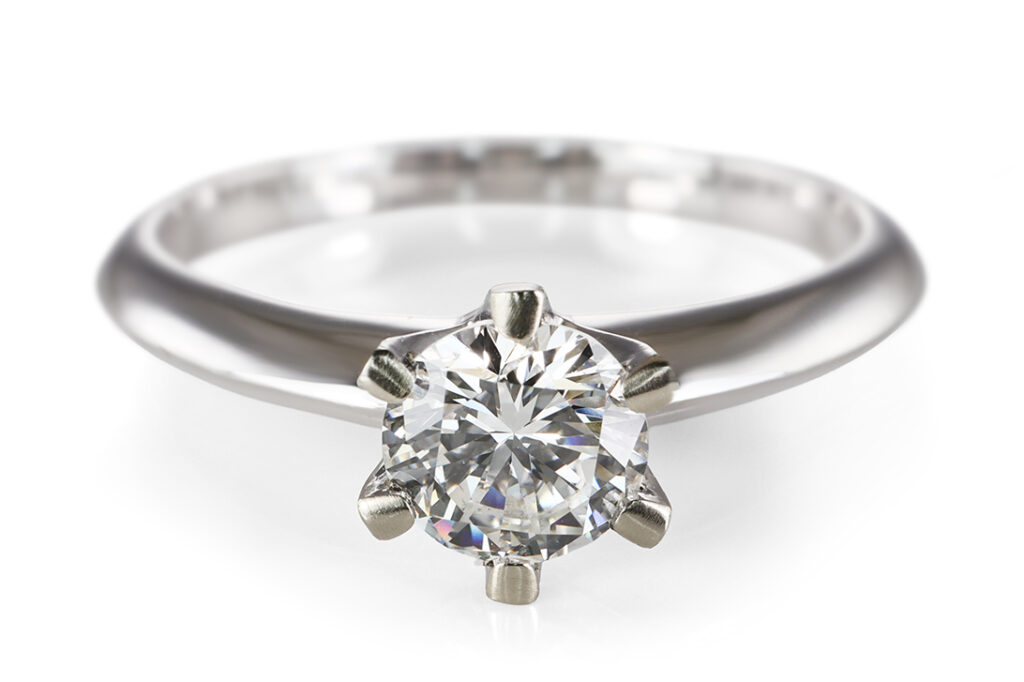 Verlobungsring 1 Brillant ca 0,54 ct H/VS2 585 Weißgold DPL Gr. 54 [BRORS 20939]