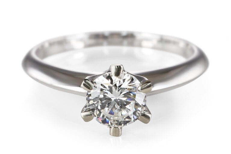 Verlobungsring 1 Brillant ca 0,54 ct H/VS2 585 Weißgold DPL Gr. 54 [BRORS 20939]