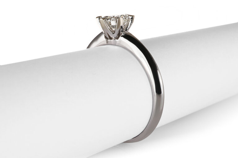 Verlobungsring 1 Brillant ca 0,54 ct H/VS2 585 Weißgold DPL Gr. 54 [BRORS 20939]