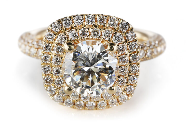 Ring 1 Brillant 0,95 ct H/VVS2 156 Brillanten 1,07 ct 750 DPL Gr54 [BRORS 20941]