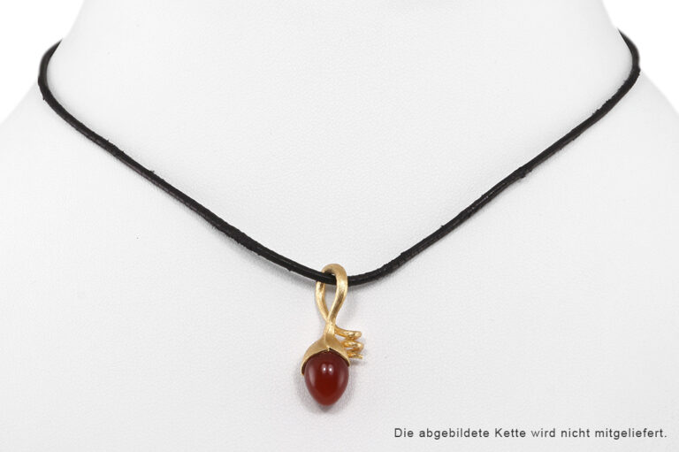 Anhänger OLE LYNGGAARD Lotus Sprout pendant Karneol 750 Gelbgold [BRORS 20947]