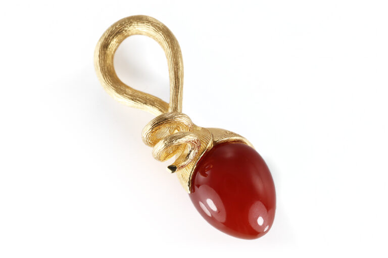 Anhänger OLE LYNGGAARD Lotus Sprout pendant Karneol 750 Gelbgold [BRORS 20947]