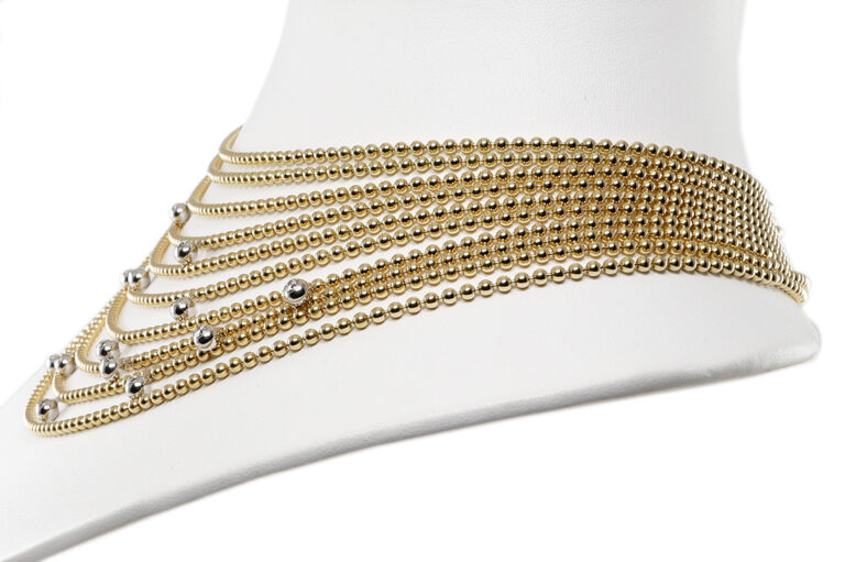 Cartier Draperie De Decollete 10-reihig 15 Brillanten 750 Gelbgold [BRORS 20958]
