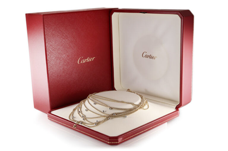 Cartier Draperie De Decollete 10-reihig 15 Brillanten 750 Gelbgold [BRORS 20958]
