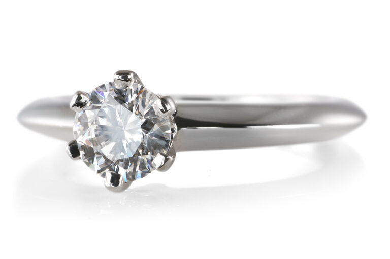 Tiffany & Co. Solitär Ring Verlobungsring River/VS Platin Gr 49 [BRORS 20985]