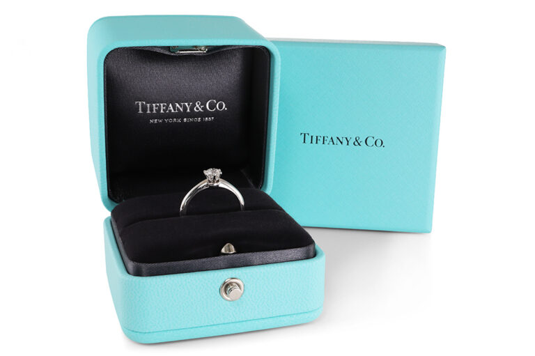 Tiffany & Co. Solitär Ring Verlobungsring TW/VS2 950 Platin Gr 52 [BRORS 20986]