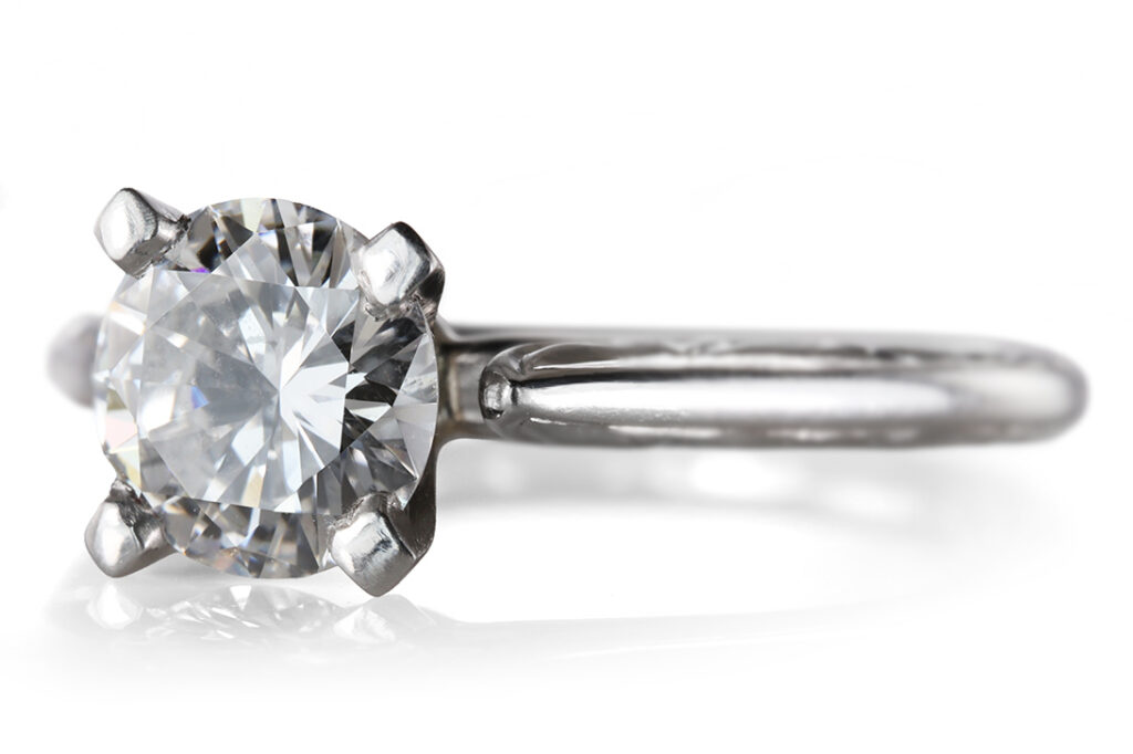 Ring Solitär Brillant ca 0,56 ct TW/SI2 DPL Gutachten Platin Gr 52 [BRORS 20990]