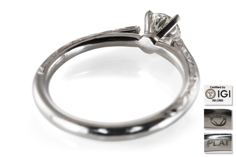 Ring Solitär Brillant ca 0,56 ct TW/SI2 DPL Gutachten Platin Gr 52 [BRORS 20990]