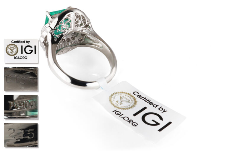 Ring Smaragd 2,75 ct + 58 Diamanten ca 1,35 ct E-G/VS-SI IGI [BRORS 20995]