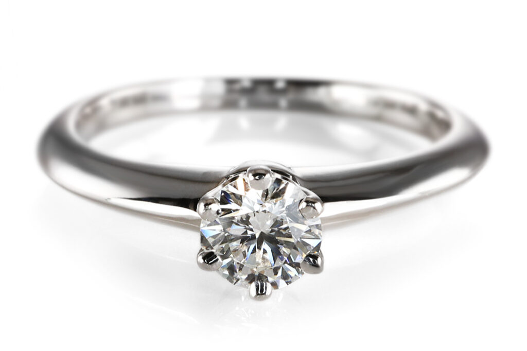 Tiffany & Co. Solitär Ring Verlobungsring W/VS1 950 Platin Gr 48 [BRORS 20999]