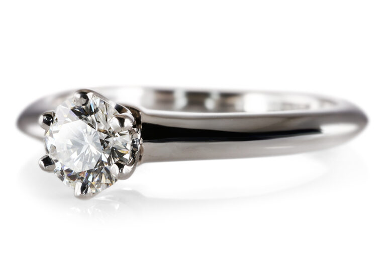 Tiffany & Co. Solitär Ring Verlobungsring W/VS1 950 Platin Gr 48 [BRORS 20999]