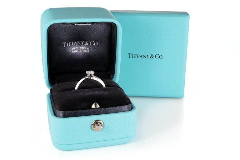 Tiffany & Co. Solitär Ring Verlobungsring W/VS1 950 Platin Gr 48 [BRORS 20999]