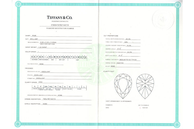 Tiffany & Co. Solitär Ring Verlobungsring TC+/VVS2 950 Gr 47 [BRORS 21000]