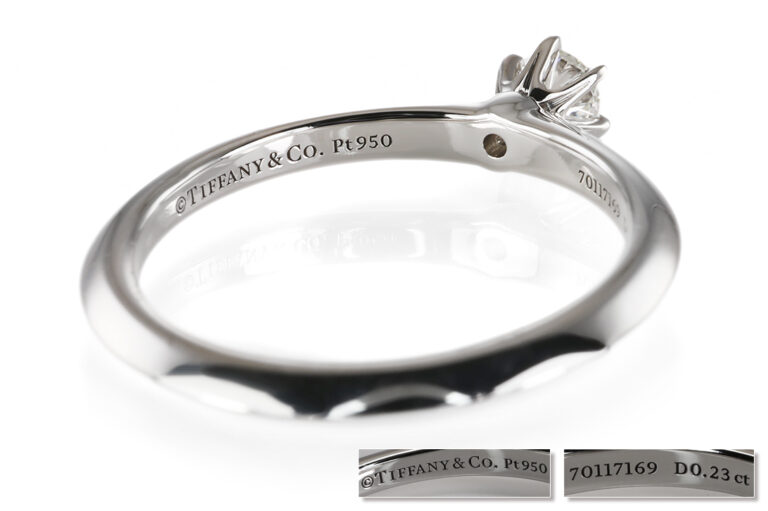 Tiffany & Co. Solitär Verlobungsring 0,23 ct W/VS1 950 Pt Gr 52 [BRORS 21001]