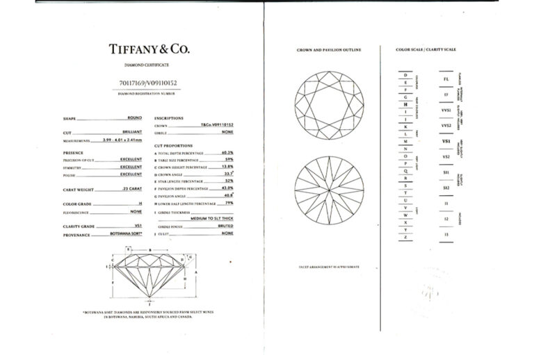 Tiffany & Co. Solitär Verlobungsring 0,23 ct W/VS1 950 Pt Gr 52 [BRORS 21001]