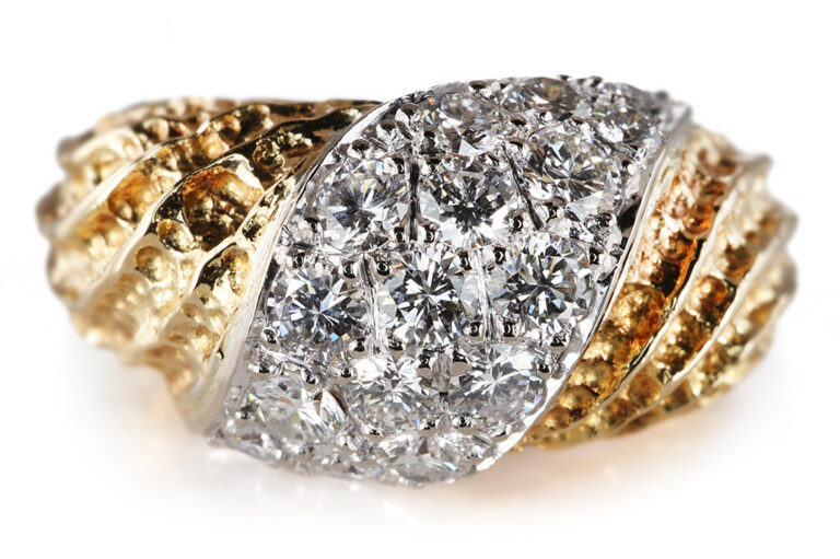 Ring Laudier 17 Brillanten insg ca 0,8 ct TW/VS 750 Gold [BRORS 21004]