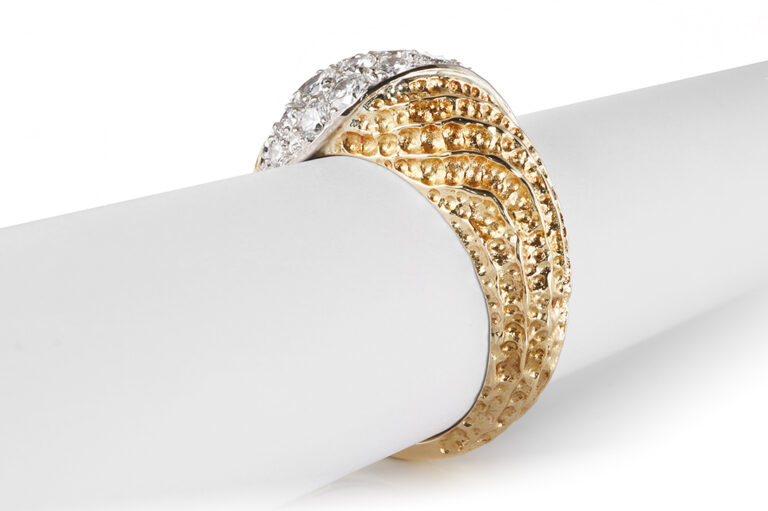 Ring Laudier 17 Brillanten insg ca 0,8 ct TW/VS 750 Gold [BRORS 21004]