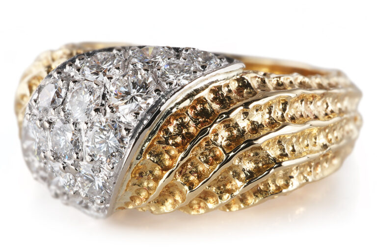 Ring Laudier 17 Brillanten insg ca 0,8 ct TW/VS 750 Gold [BRORS 21004]