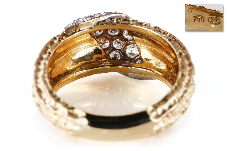 Ring Laudier 17 Brillanten insg ca 0,8 ct TW/VS 750 Gold [BRORS 21004]