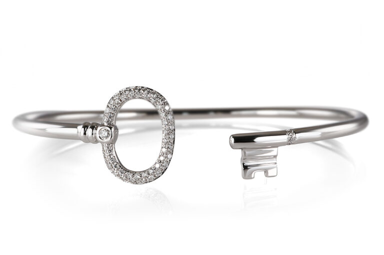 Tiffany & Co Keys Diamond Armreif 54 Brillanten ca. 0,25 ct 750 WG [BRORS 21012]