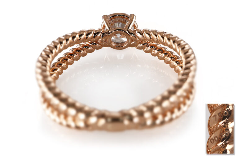 Ring 1 Brillant 0,5 ct W/VS + 48 Brillanten 750 Rosegold Gr. 54 [BRORS 21014]