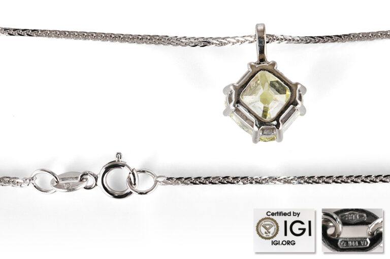 Kette Anhänger 1 Diamant ca. 2,1 ct light Yellow/ VS1 585 IGI [BRORS 21022]