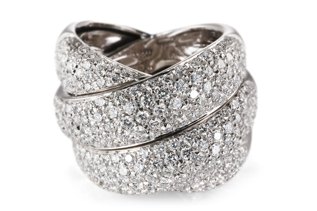 Ring 240 Brillanten 3 ct RIVER-TW/VVS-VS 750 Weißgold IGI Gr 53 [BRORS 21024]