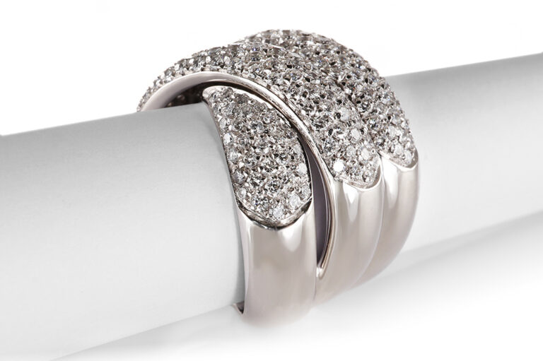 Ring 240 Brillanten 3 ct RIVER-TW/VVS-VS 750 Weißgold IGI Gr 53 [BRORS 21024]