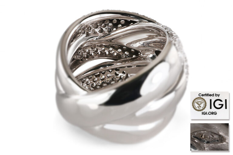 Ring 240 Brillanten 3 ct RIVER-TW/VVS-VS 750 Weißgold IGI Gr 53 [BRORS 21024]