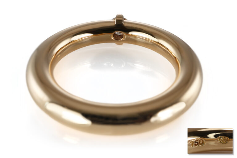 Ring Schubart Solitär Brillant ca 0,1 ct TW/VS 750 Gelbgold Gr 51 [BRORS 21033]