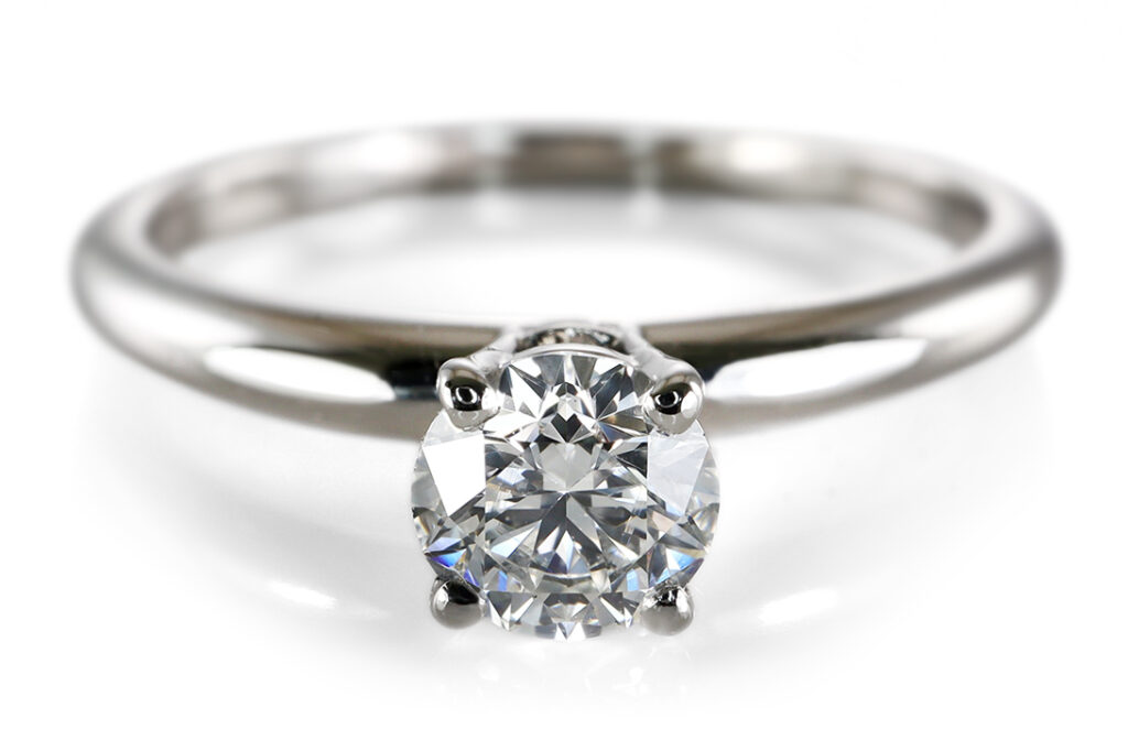 Bvlgari Verlobungsring 1 Brillant 0,34 ct G/VS1 950 Platin Gr 49 [BRORS 21039]